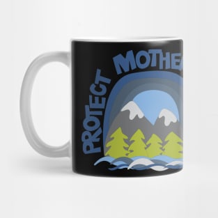 Protect Mother Earth Illustrated Mountain Climate Change Ambassador Mug